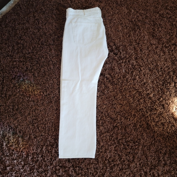 Levis White Button Fly Jeans with factory designed tears W40 L30 - Picture 3 of 10